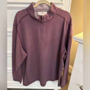 Tommy Bahama Sweater Mens Size XXL Maroon 1/4 Zip Up Pullover